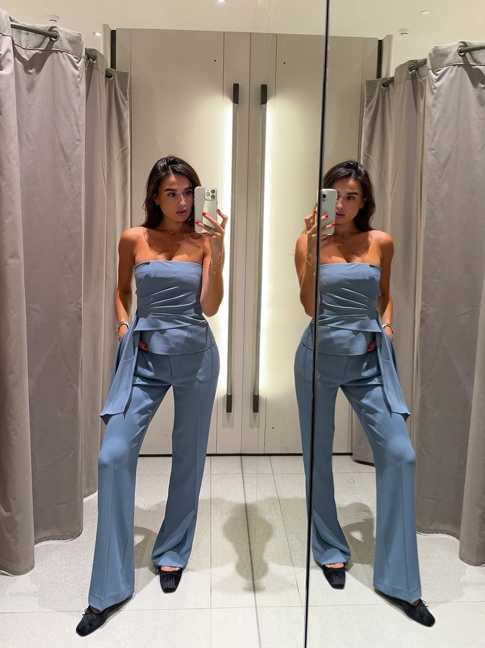 Nona Asymmetric Tube Top & Pant Coord Set