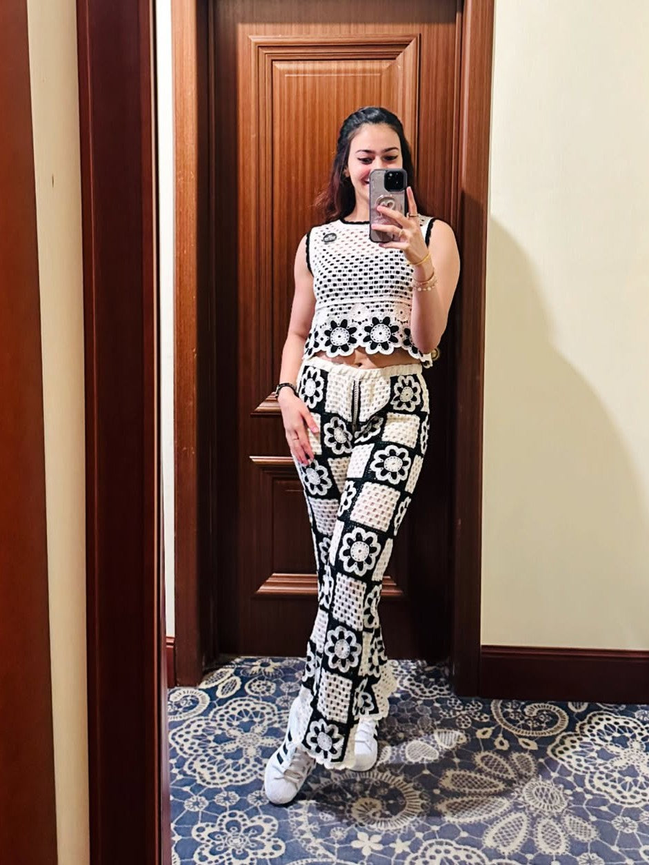 Erica Crochet Sleeveless Top and Pant Coord Set