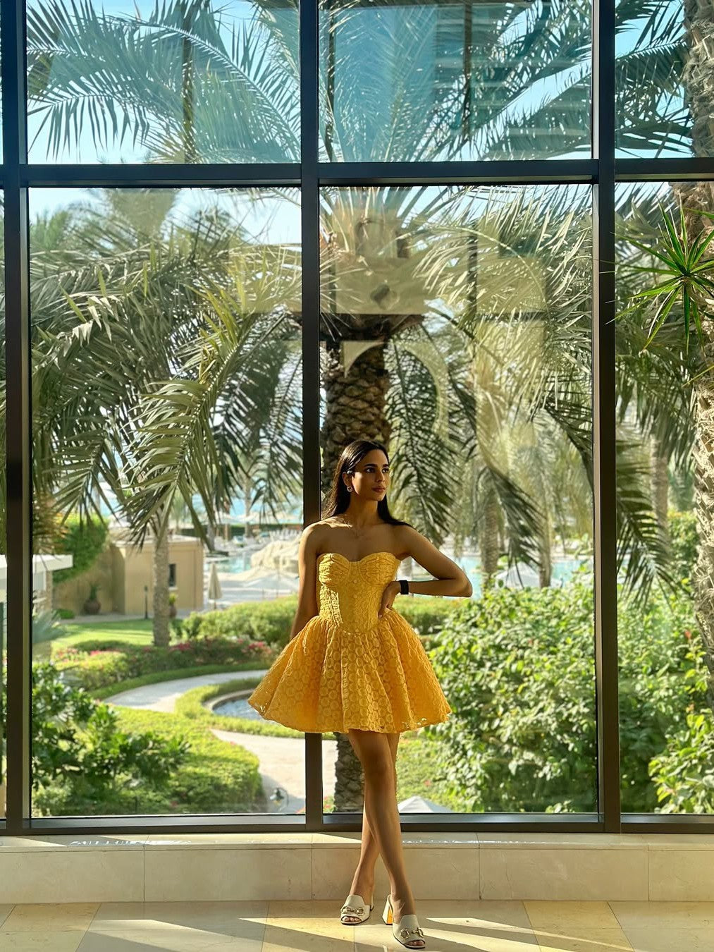 Boning Corset Lace Fit & Flare Short Dress