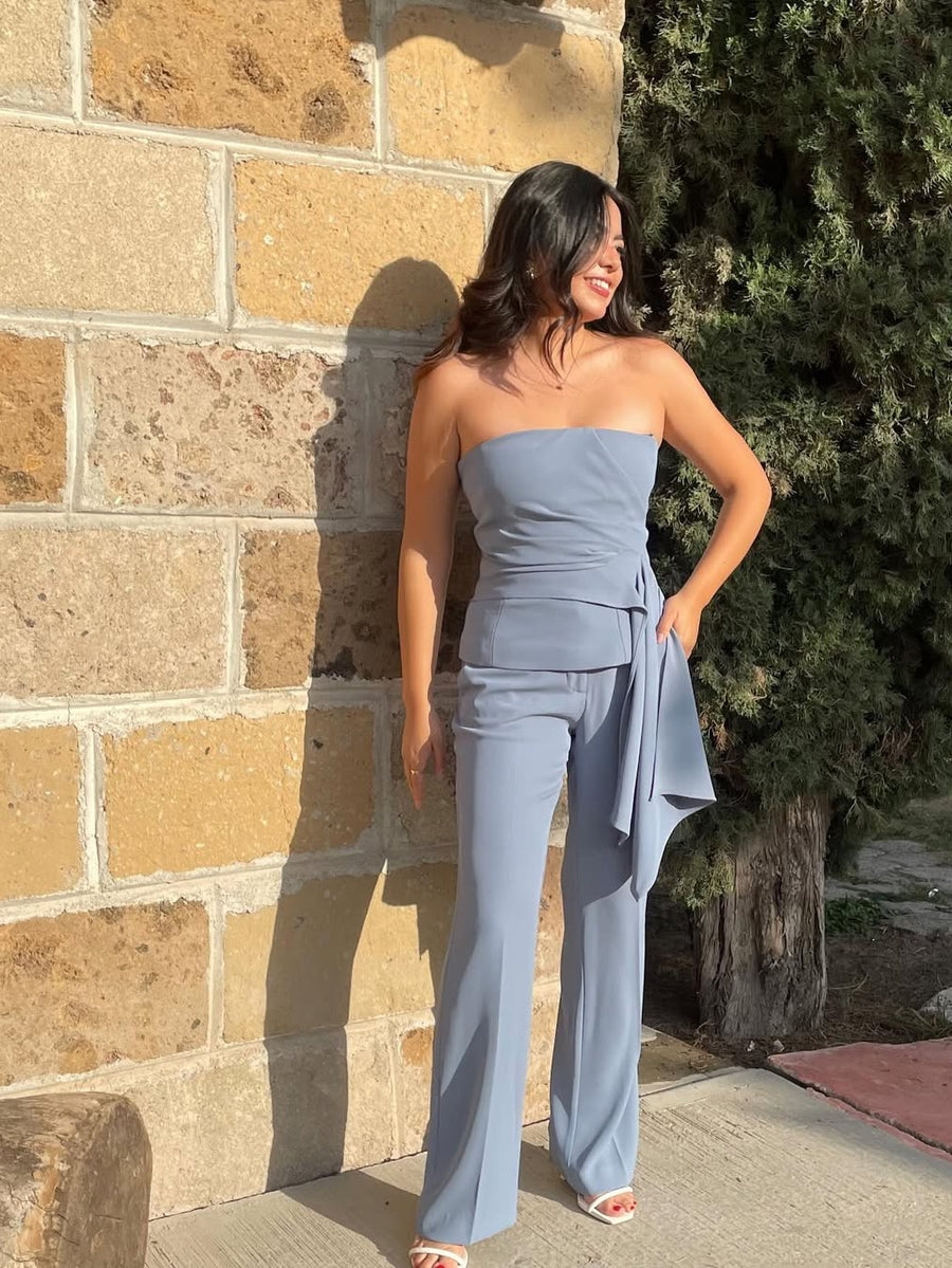 Nona Asymmetric Tube Top & Pant Coord Set