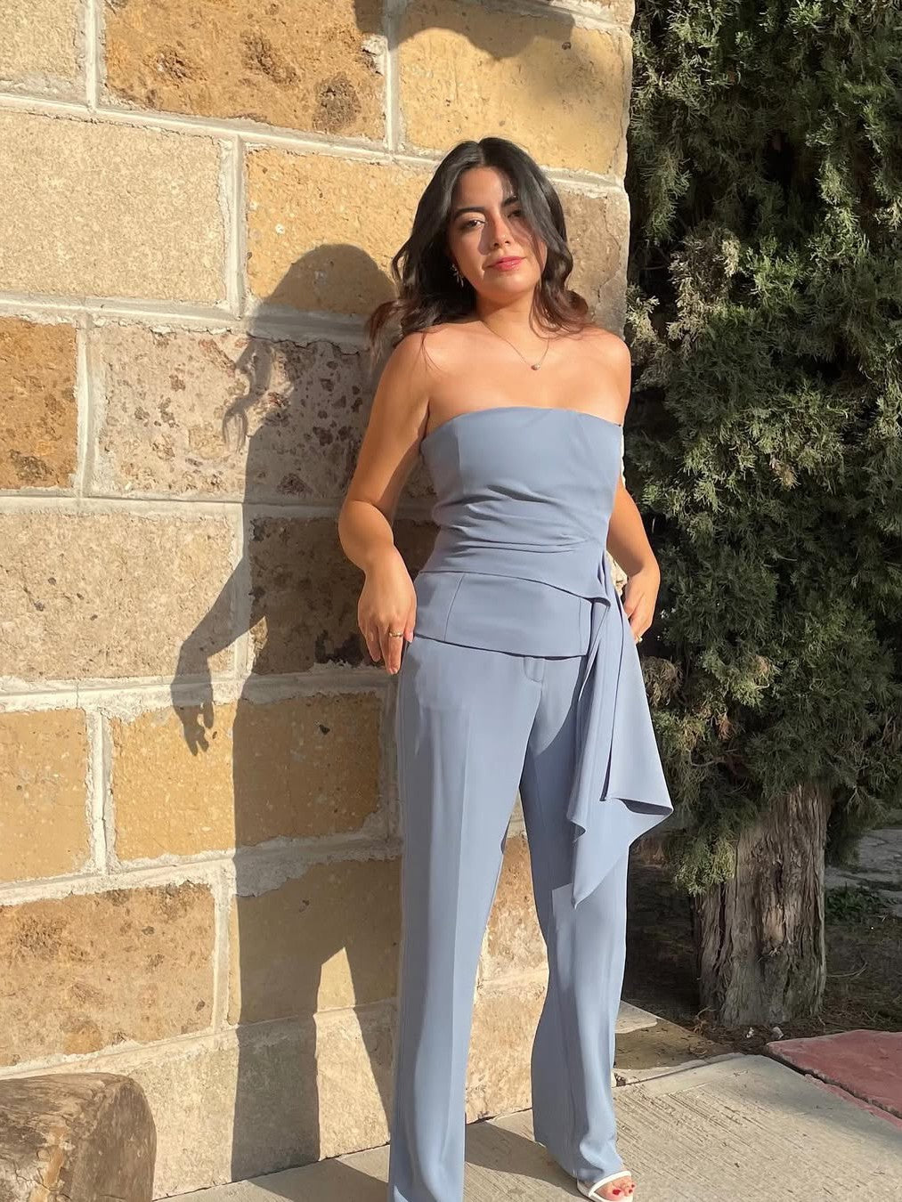 Nona Asymmetric Tube Top & Pant Coord Set