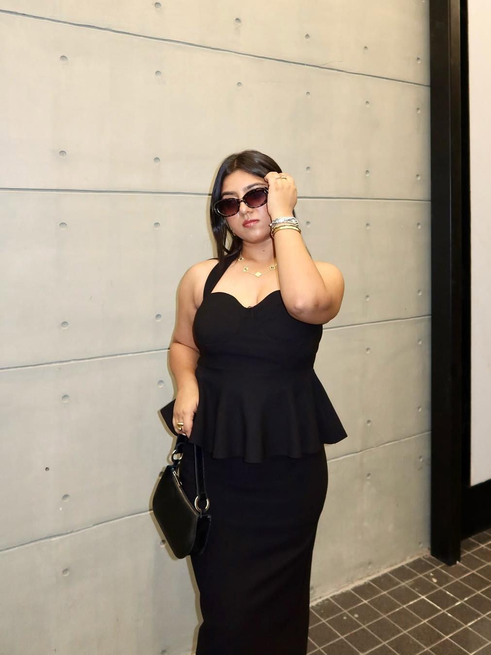 Halterneck Ruffle Split Dress