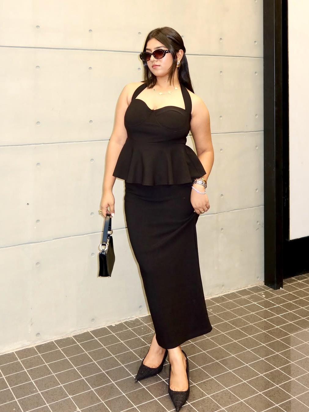 Halterneck Ruffle Split Dress