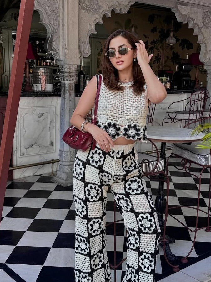 Erica Crochet Sleeveless Top and Pant Coord Set