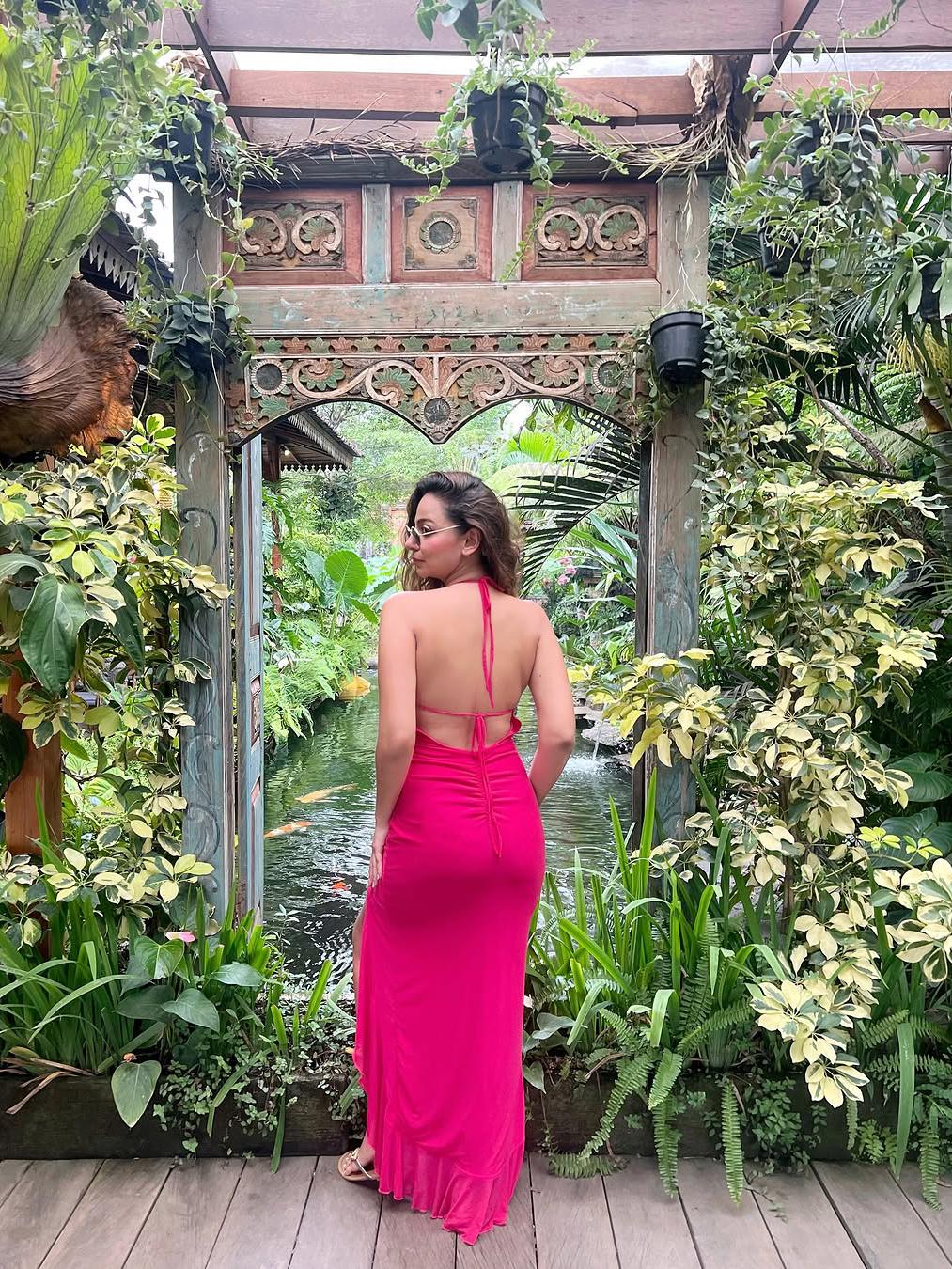 Spaghetti Strap Lace Backless Cutout Frill Dress