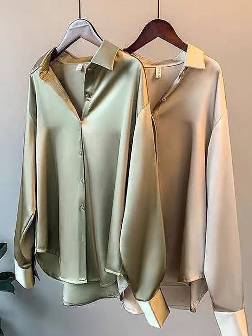 Plain Satin Shirt 5 Colors