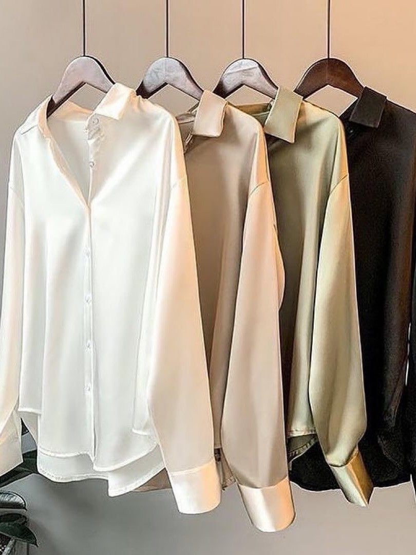 Plain Satin Shirt 5 Colors