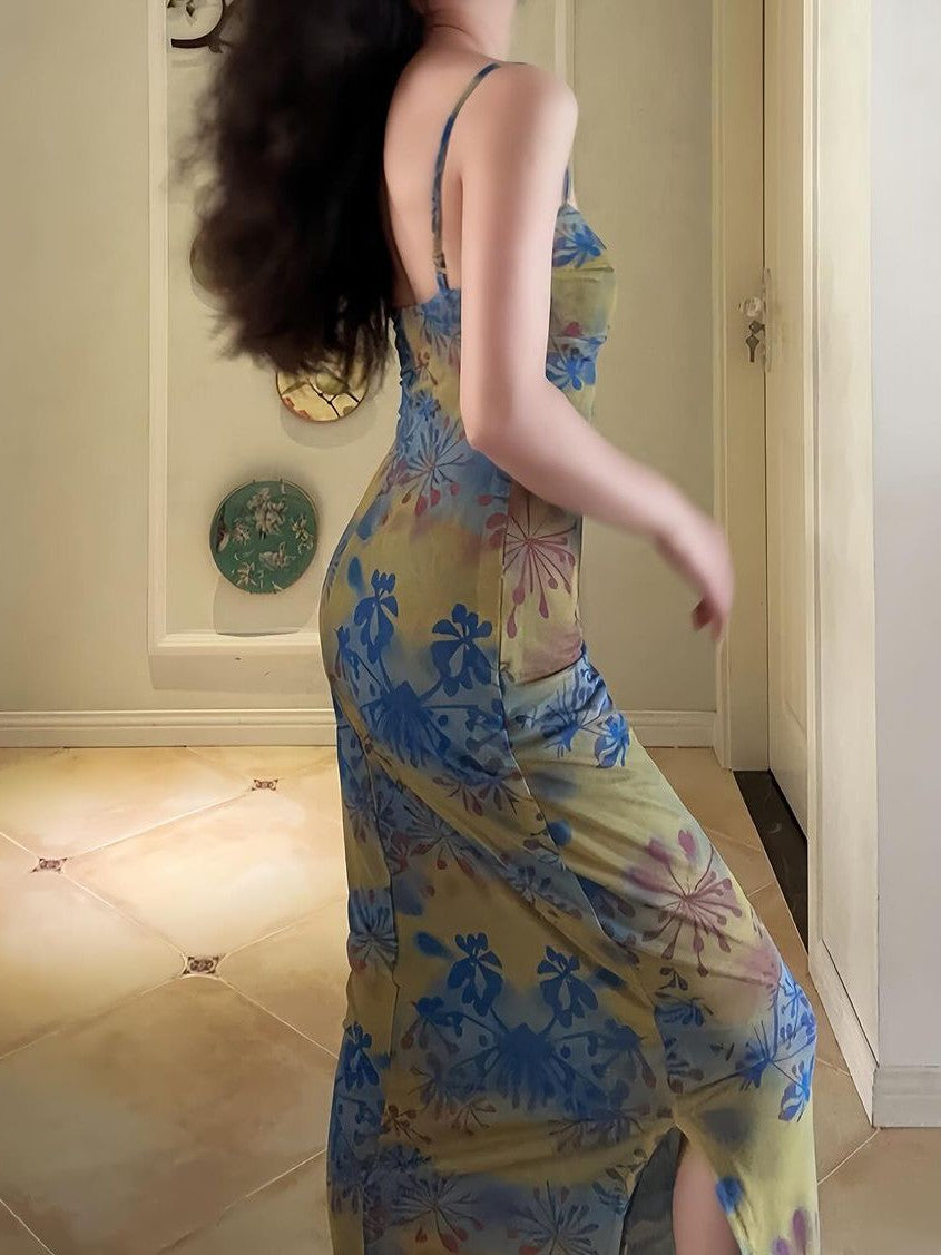 Spagetti Strap Maxi Floral Dress