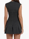 Charcoal Pleated Corset Mini Dress