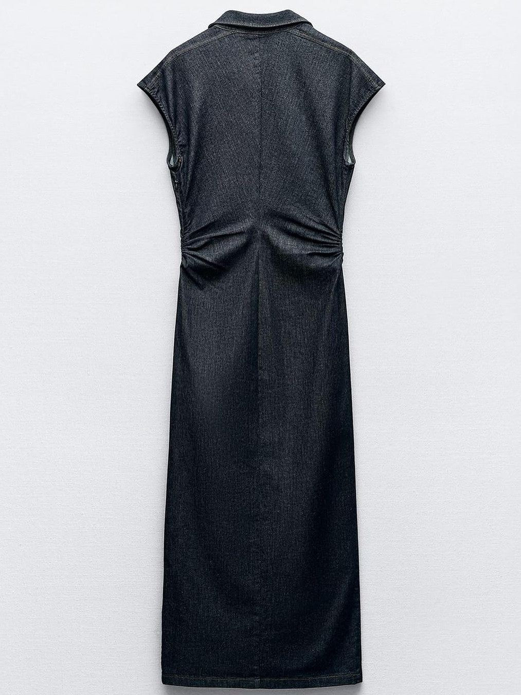 Denim Short Sleeves Button-up Shirt Dress