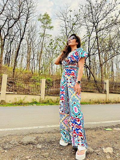 Floral Print Casual Jumpsuit