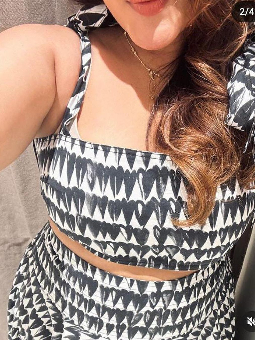 heart print cord set