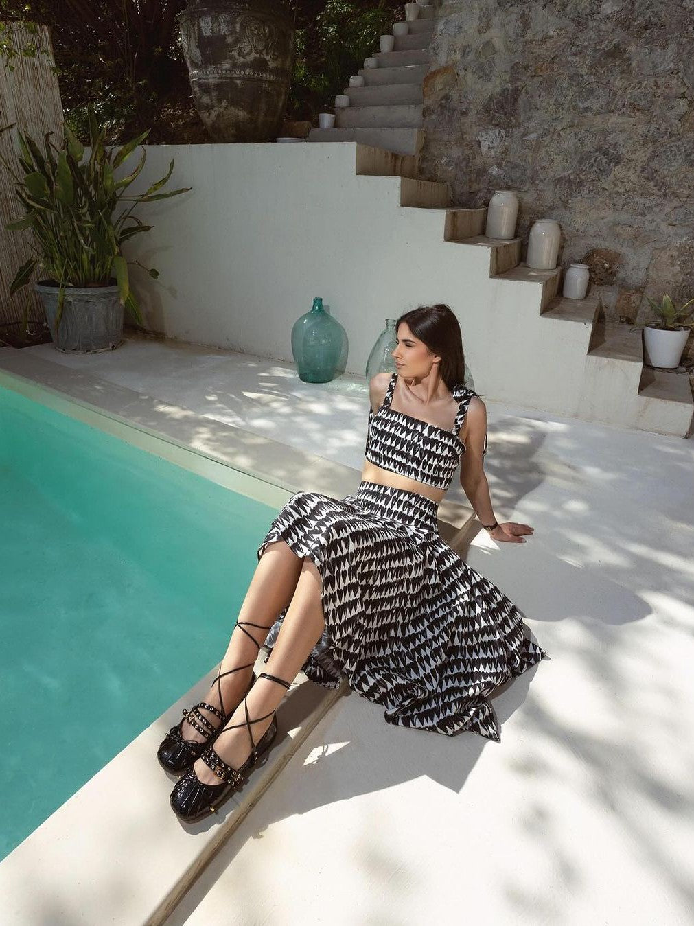 heart print cord set