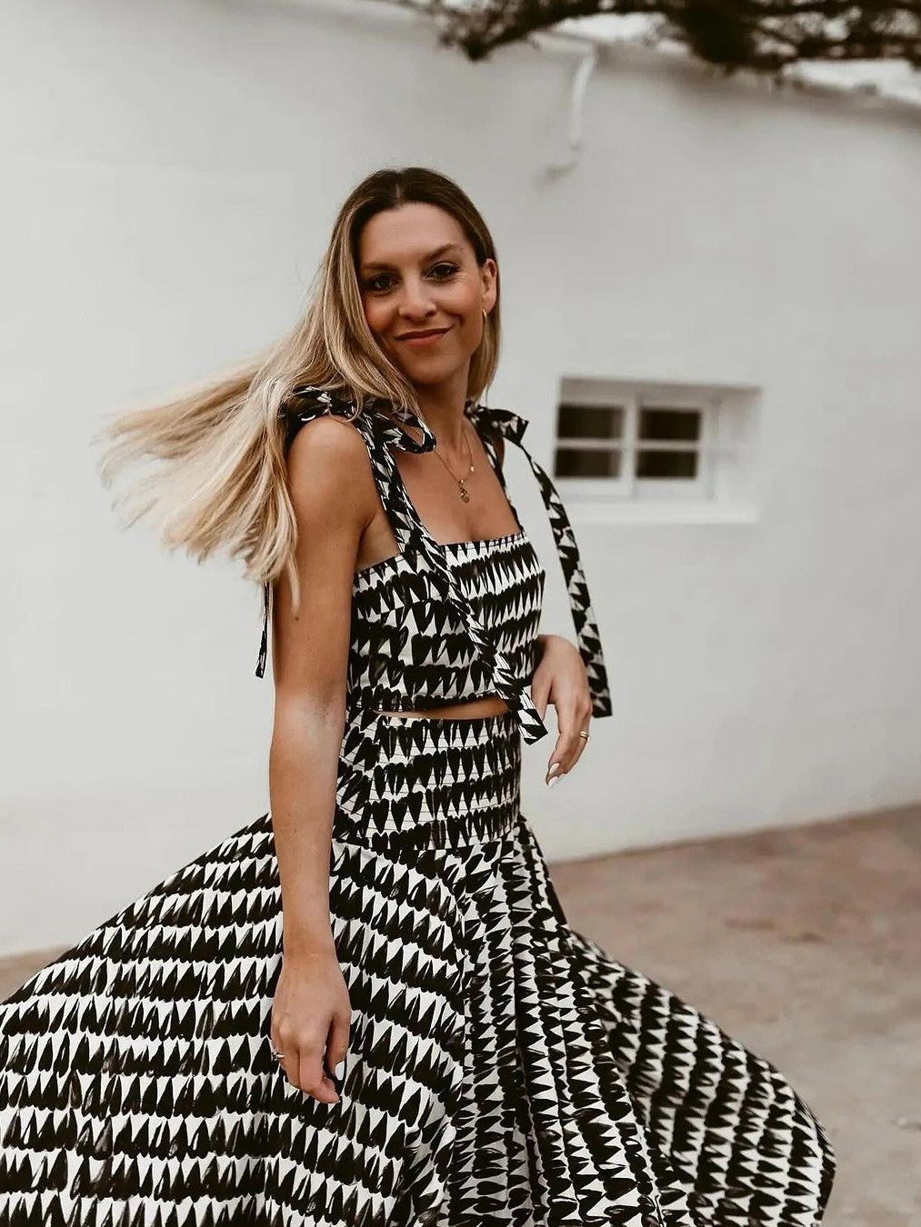 heart print cord set