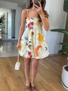 Spagetti Strap Floral Short Dress