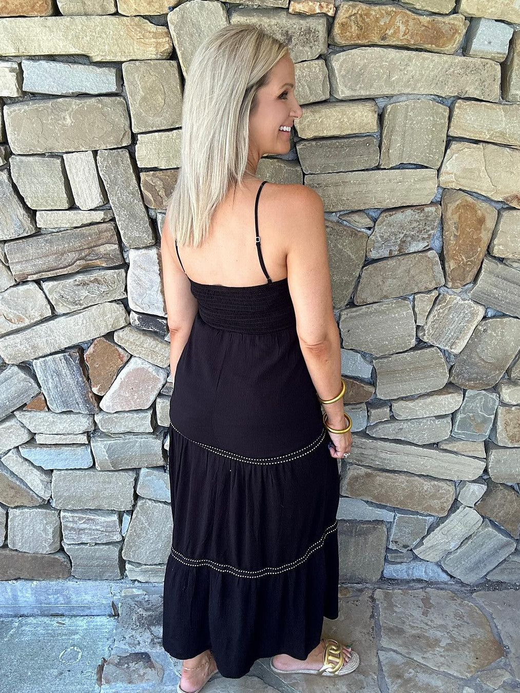 Spaghetti Strap Modal Embroidery Dress