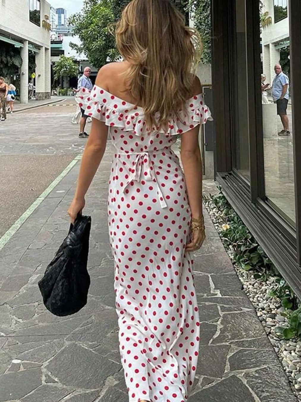 relaxed ruffle midi dress product info and reviews Women's Navy Cheesecloth Relaxed Ruffle Midi Dress