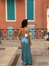 Halterneck Deep Neck Backless Maxi Dress