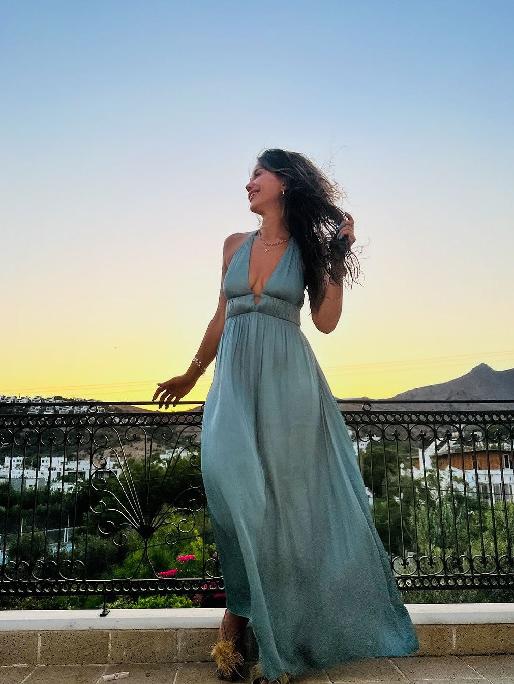 Halterneck Deep Neck Backless Maxi Dress Halterneck Deep Neck Backless Maxi Dress