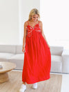 Fish Applique Spaghetti Strap V Neck Maxi Dress