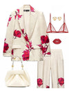 Floral Print Blazer & Wide Leg Pant Coord Set