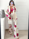 Floral Print Blazer & Wide Leg Pant Coord Set