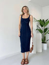 Denim Sleeveless Midi Dress