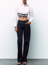 Double Belted Crop Shirt