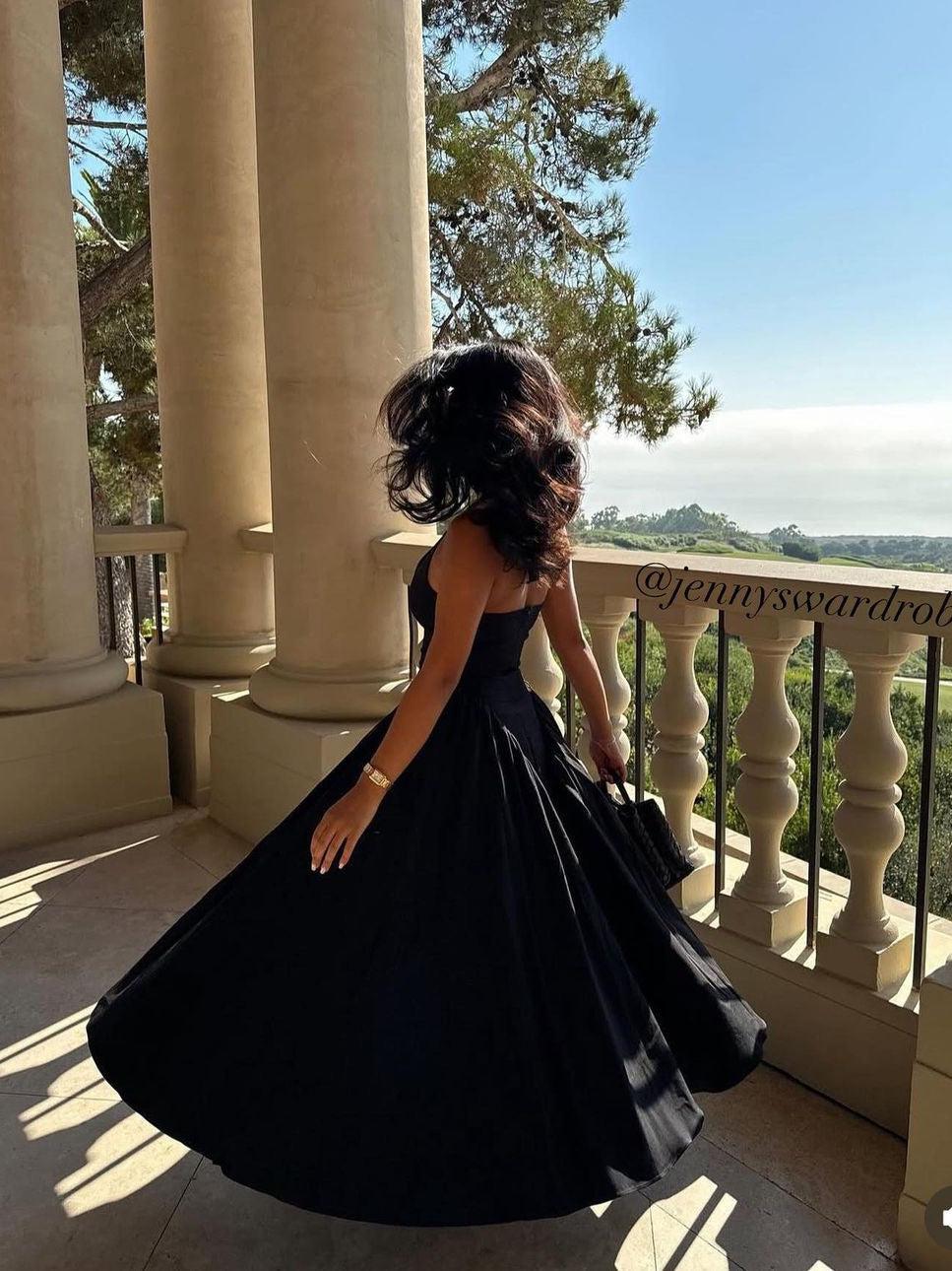 Serena Tied Halterneck Flare Midi Dress