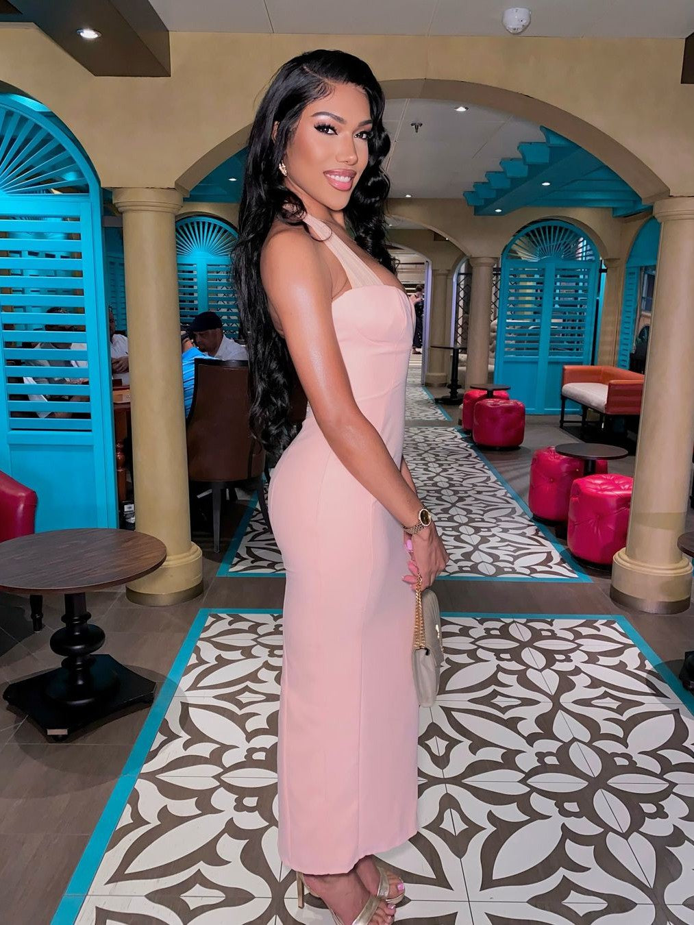 Deep Halterneck Slit Maxi Dress Deep Halterneck Slit Maxi Dress