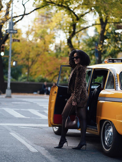 Animal Print Crop Blazer & Skirt Coord Set