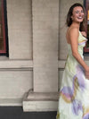 Tie Dye Cowl Neck Backless Maxi Dress