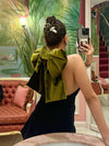 Autumn Velvet Oversized Bow knot Decoration Dress