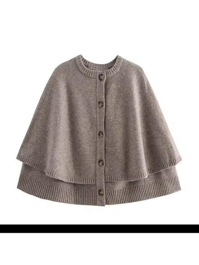 Woolen Cape Cardigan