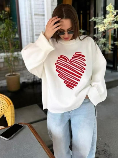 Heart Print Sweatshirt