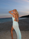 See Through Lace-up Cutout Backless Slit Maxi Dress