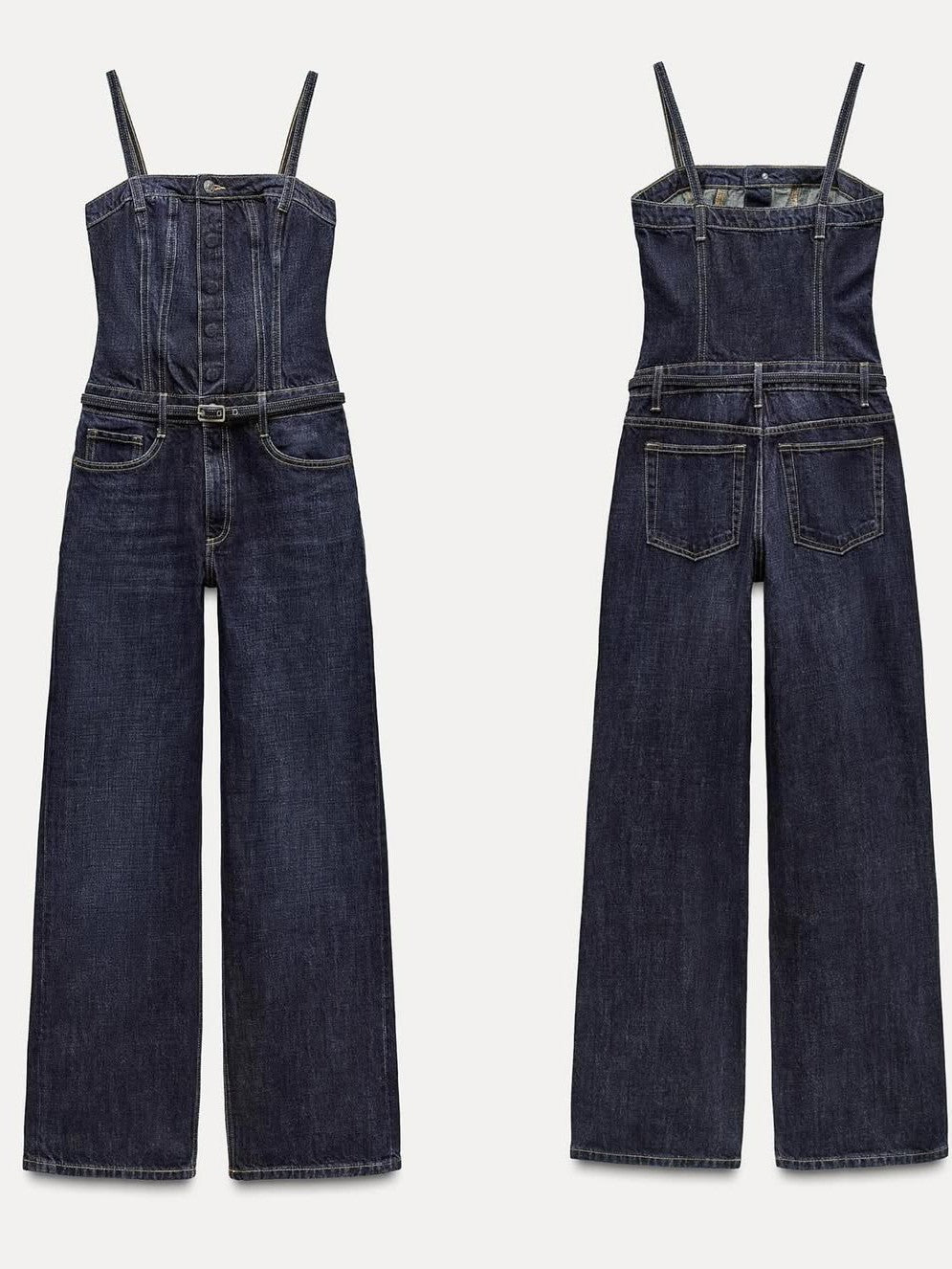Spaghetti Strap Denim Jumpsuit