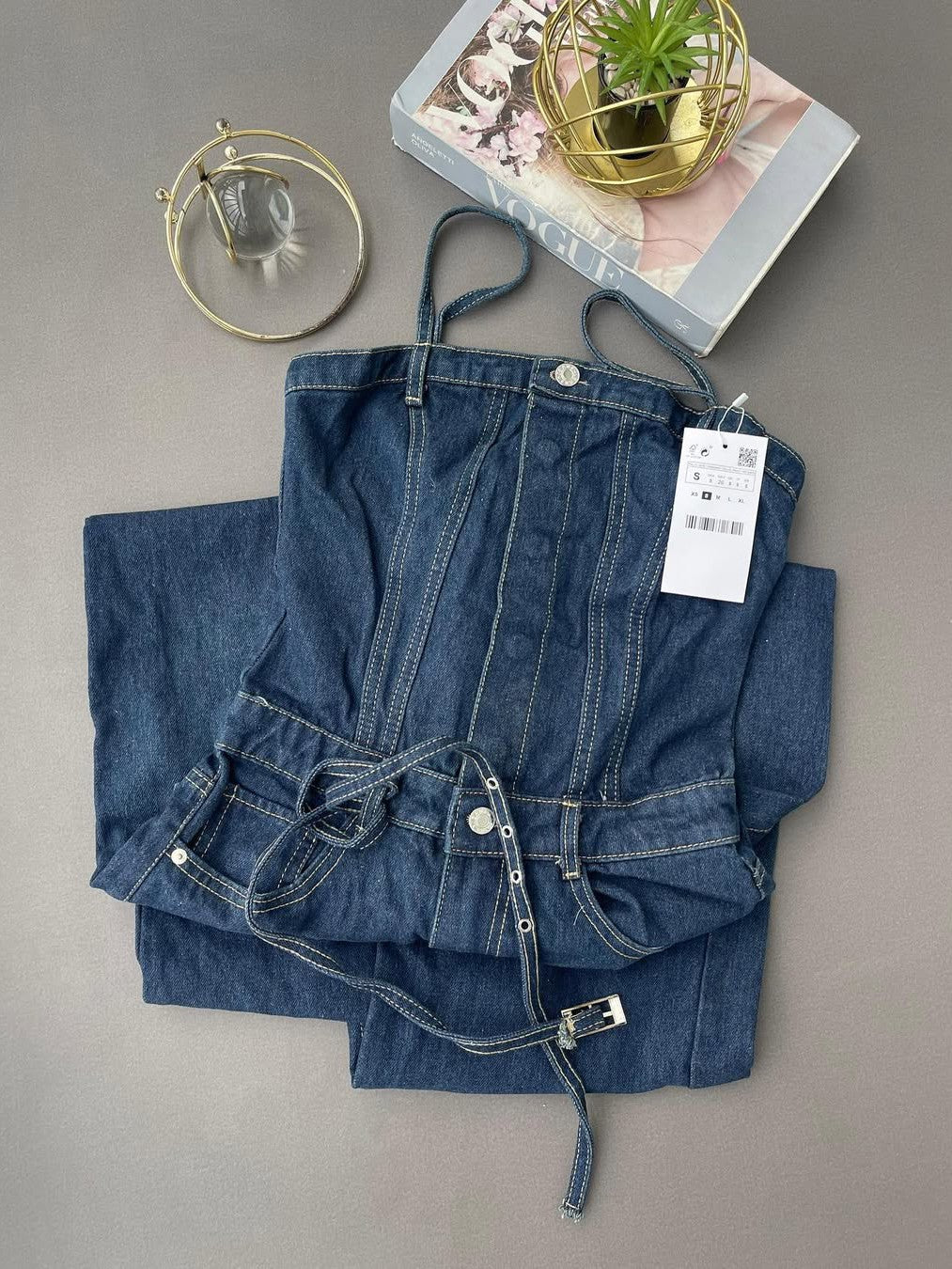 Spaghetti Strap Denim Jumpsuit