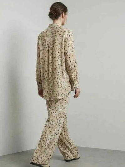 Abstract Print Relaxed Shirt & Wide-Leg Trouser Set