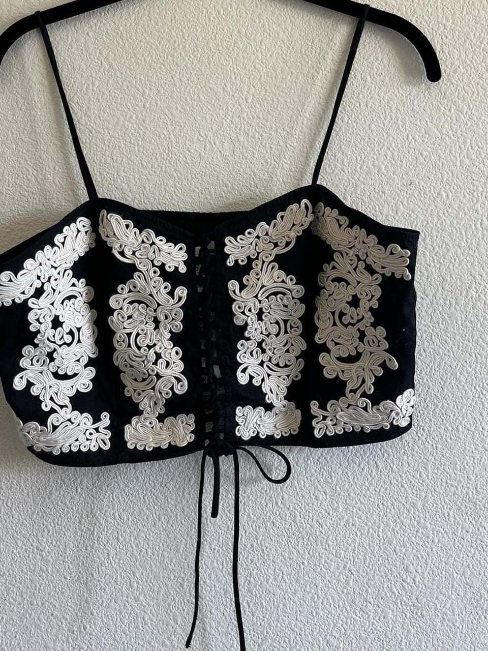 Embroidered Crop Top and Skirt Coord Set