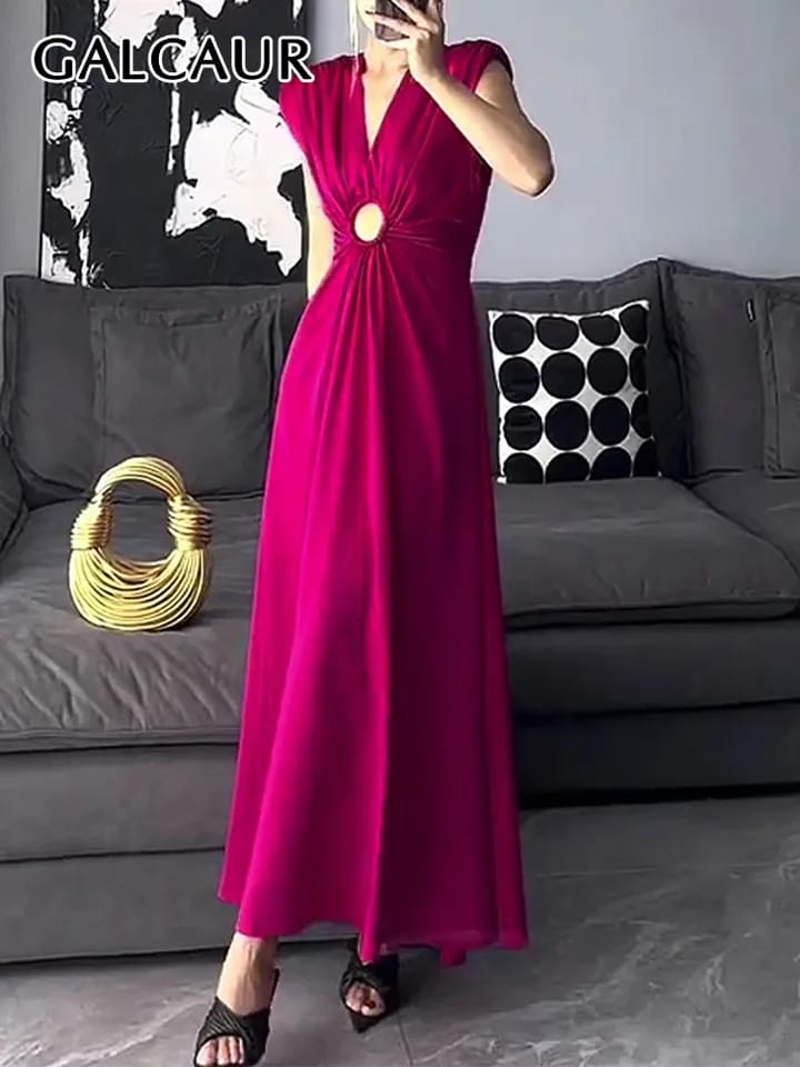 Hollow Out Cutout Sleeveless Maxi Dress