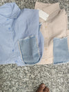 Striped Shirt & Denim Pants Coord Set