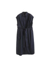 Navy Blue Sleeveless Casual Dress