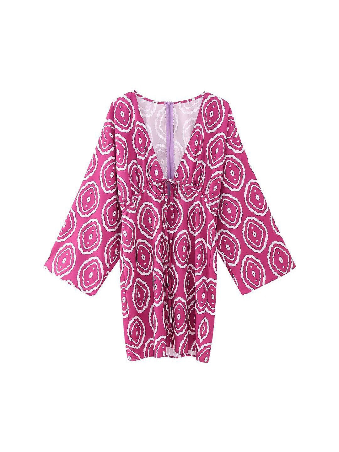 Pink Printed Short Dress