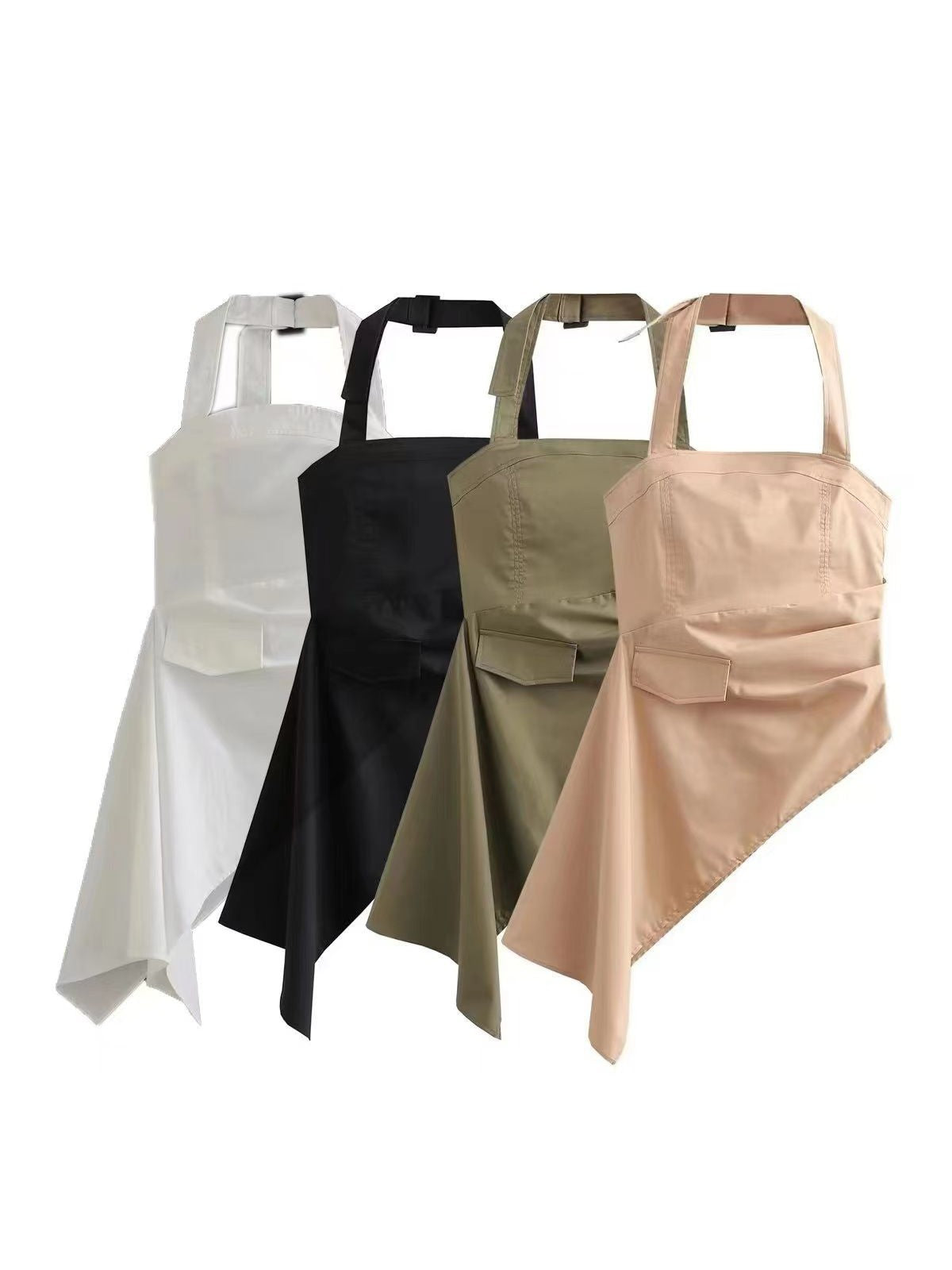 Halterneck Strapless Asymmetric Corset Tube Top