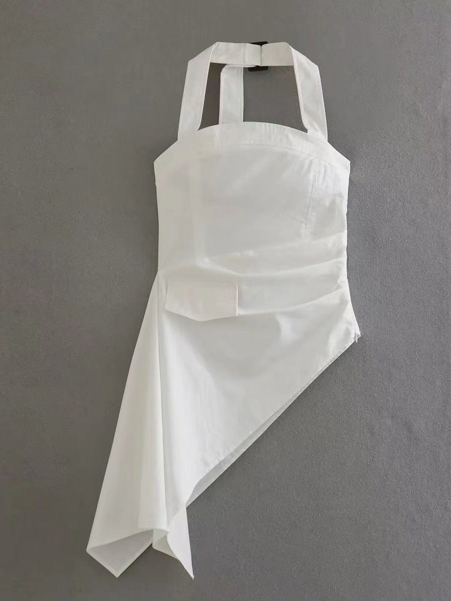 Halterneck Strapless Asymmetric Corset Tube Top