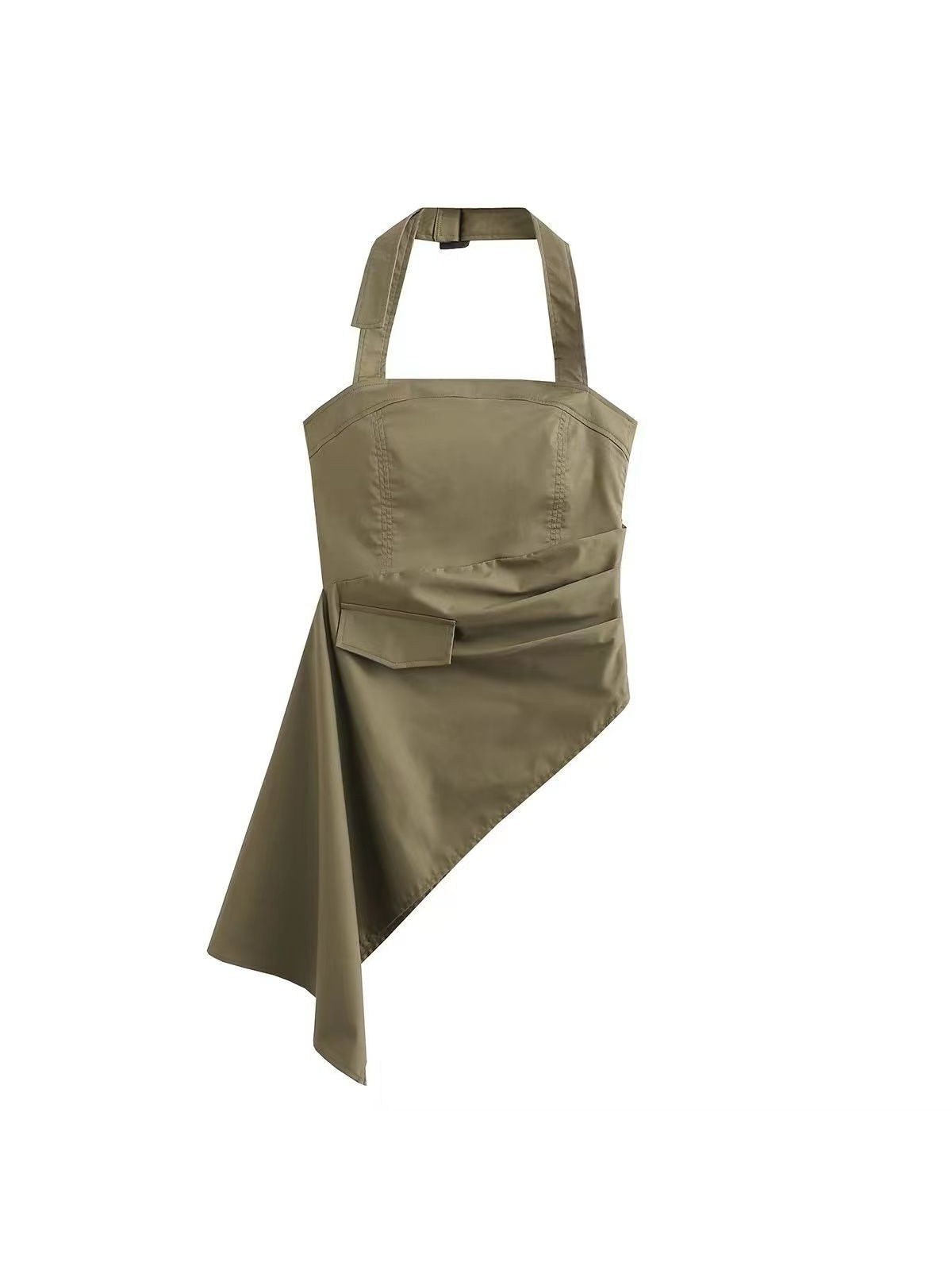 Halterneck Strapless Asymmetric Corset Tube Top