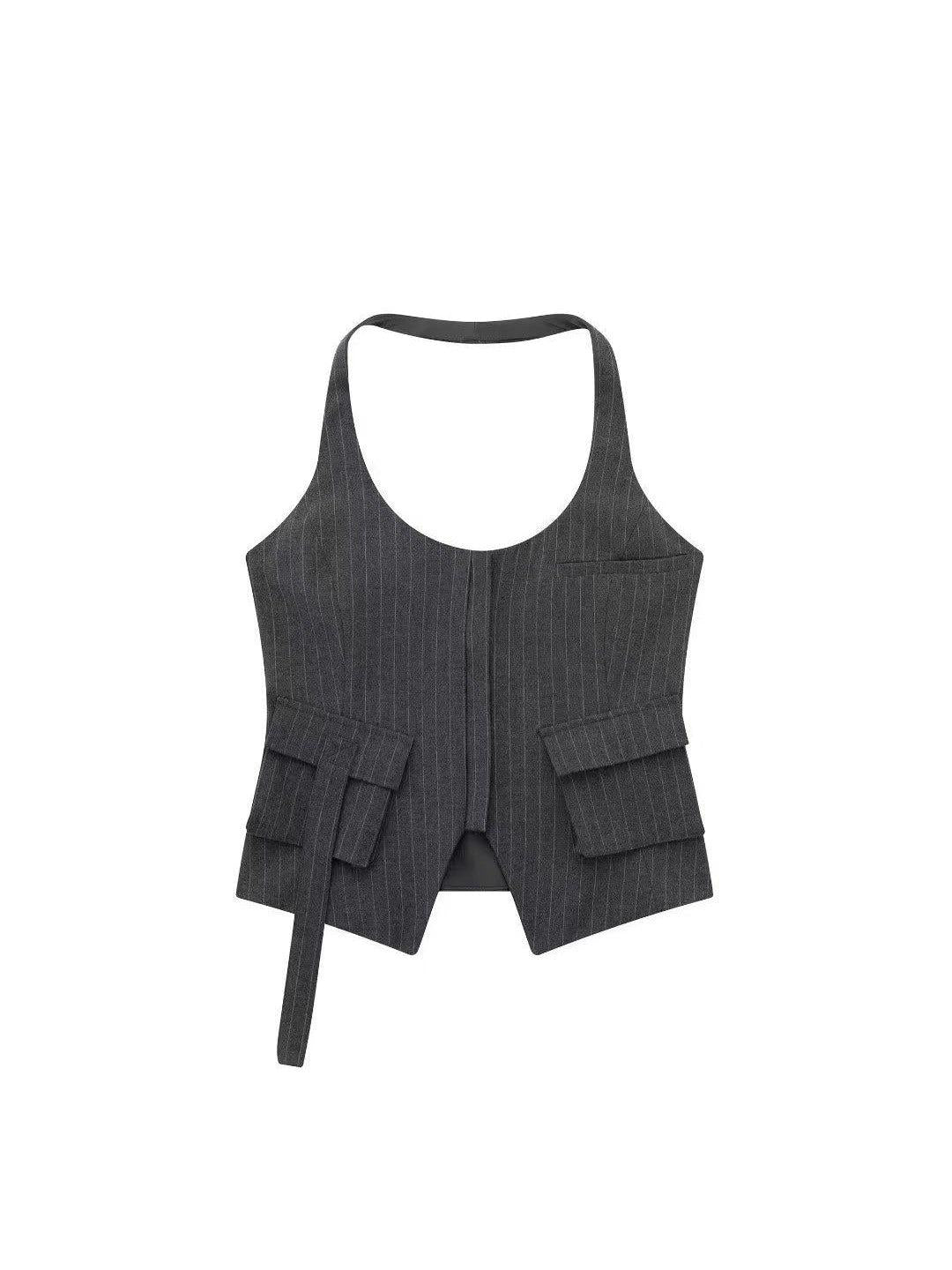 Halterneck Waistcoat Vest Top