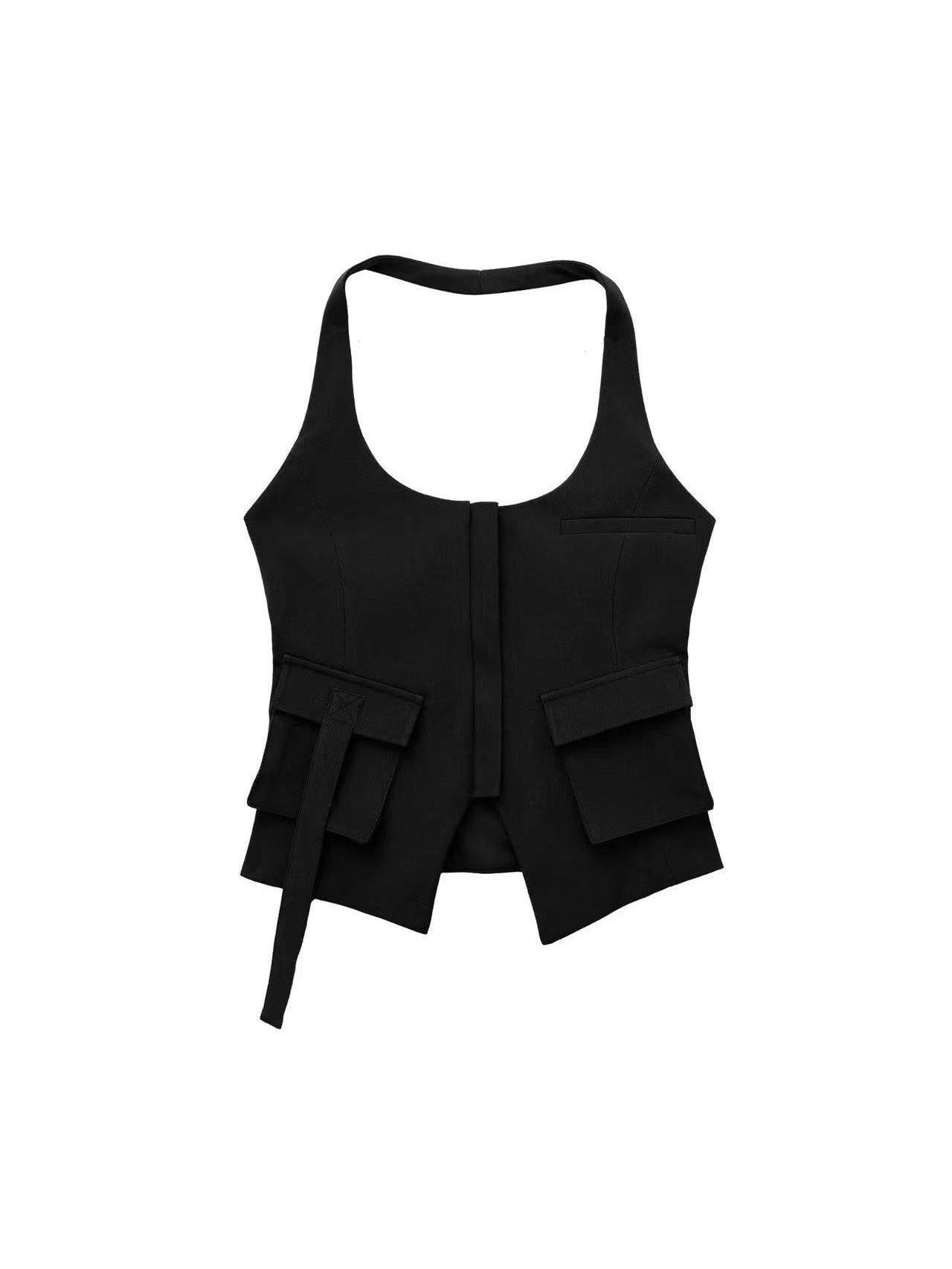 Halterneck Waistcoat Vest Top