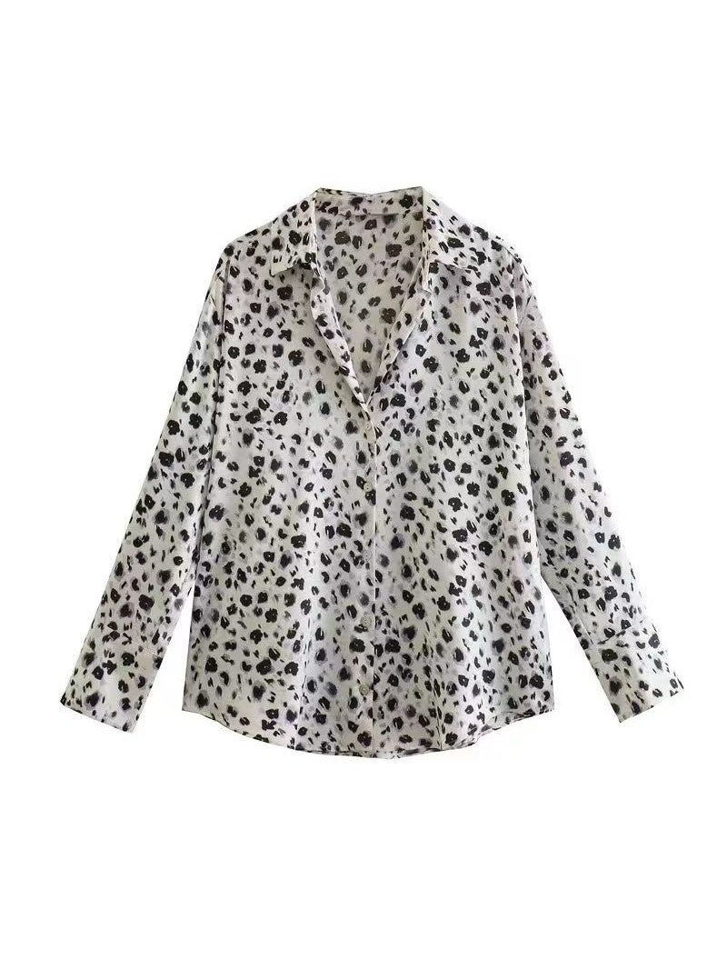 Oversized Fit Printed Satin Shirt